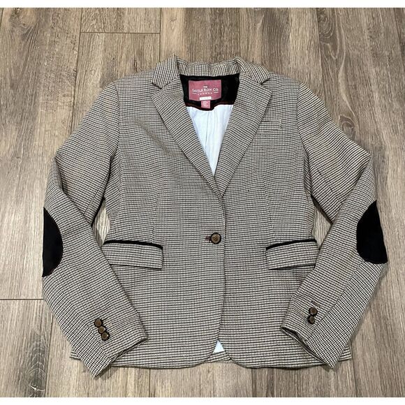 The Savile Row Co London Houndstooth Blazer Womens Size Medium Elbow Patches - Picture 3 of 6